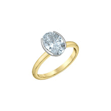 Load image into Gallery viewer, 10290YW210 14KT Yellow Gold 2.13CT TW 1/2 Bezel Set OVAL CUT LAB CREATED Diamond Ring