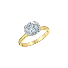 Load image into Gallery viewer, 10291YW208 14KT Yellow Gold 2.15CT TW 1/2 Bezel Set LAB CREATED Diamond Ring