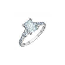 Load image into Gallery viewer, 31607/200-P Platinum 2.00CT TW LAB CREATED RADIANT DIAMOND Flared Band Ring