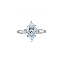 Load image into Gallery viewer, 31619/165-P Platinum 1.72CT TW LAB CREATED MARQUIS DIAMOND Flared Band Ring