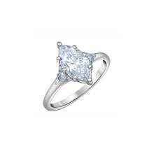 Load image into Gallery viewer, 31619/165-P Platinum 1.72CT TW LAB CREATED MARQUIS DIAMOND Flared Band Ring