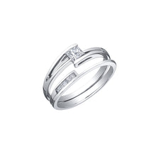 Load image into Gallery viewer, AM120W23 14K White Gold 0.23CT TW Princess Canadian Diamond Ring
