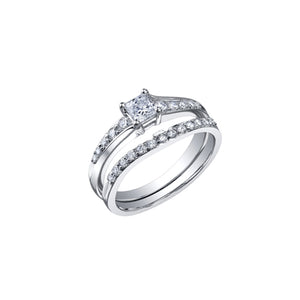 AM134W30 OUT OF STOCK PLEASE ALLOW 3-4 WEEKS FOR DELIVERY 14K White Gold 0.30CT TW Princess Canadian Diamond Ring