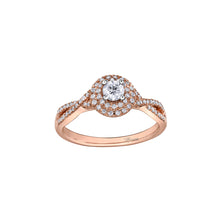 Load image into Gallery viewer, AM415R43 OUT OF STOCK PLEASE ALLOW 3-4 WEEKS FOR DELIVERY 10K Rose Gold .43CT TW Canadian Diamond Double Halo Ring