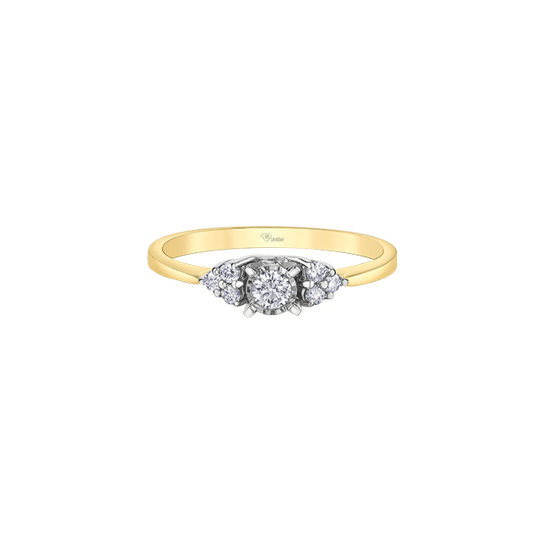 AM540 10KT Yellow & White Gold .18CT TW Canadian Diamond Ring