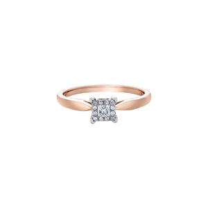 030105 10KT Rose & White Gold .13CT TW Diamond Ring