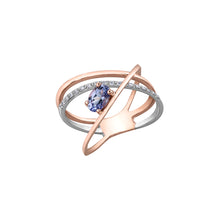 Load image into Gallery viewer, 060082 10KT Rose & White Gold Tanzanite & .06CT TW Diamond Ring