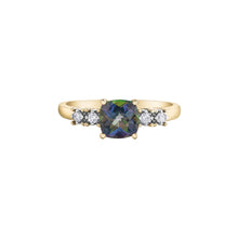 Load image into Gallery viewer, 060018 10KT Yellow Gold Mystic Topaz & .08CT TW Diamond Ring