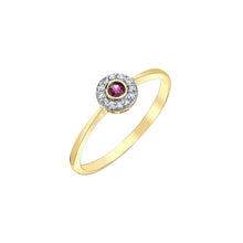 Load image into Gallery viewer, 060261 10KT Yellow Gold Ruby & .06CT TW Diamond Ring