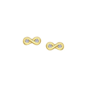 151244 10K Yellow Gold 0.014ct tw 4 Diamond Infinity Stud Earrings