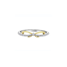 Load image into Gallery viewer, 030574 10K White & Yellow Gold & 0.12CT TW Diamond Bow Tie Ring