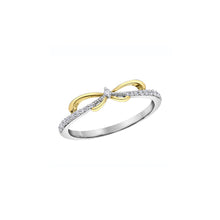 Load image into Gallery viewer, 030574 10K White & Yellow Gold & 0.12CT TW Diamond Bow Tie Ring