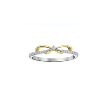 Load image into Gallery viewer, 030574 10K White & Yellow Gold & 0.12CT TW Diamond Bow Tie Ring