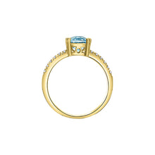 Load image into Gallery viewer, 060242 OUT OF STOCK, PLEASE ALLOW 3-4 WEEKS FOR DELIVERY 10KT Yellow Gold Blue Topaz & Diamond Ring