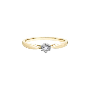 030130 10KT Yellow & White Gold .05CT TW Diamond Ring