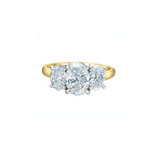 Load image into Gallery viewer, LD140 Yellow & White Gold 2.54CT TW LAB CREATED OVAL 3 DIAMOND Ring