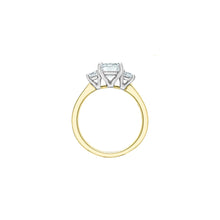 Load image into Gallery viewer, LD159 14KT Yellow & White Gold 2.55CT TW LAB CREATED EMERALD CUT DIAMOND Ring