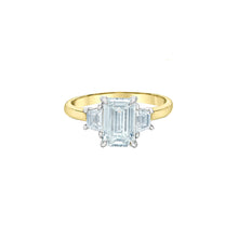 Load image into Gallery viewer, LD159 14KT Yellow & White Gold 2.55CT TW LAB CREATED EMERALD CUT DIAMOND Ring