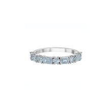 Load image into Gallery viewer, LD167 14K White Gold 1.32CT TW Round & Emerald Cut LAB CREATED DIAMOND Ring