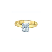 Load image into Gallery viewer, LD184YW209 14KT Yellow & White Gold 2.11CT TW LAB CREATED RADIANT CUT DIAMOND Ring with a Hidden Halo