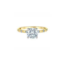 Load image into Gallery viewer, LD185 OUT OF STOCK, PLEASE ALLOW 4 WEEKS FOR DELIVERY 14KT Yellow Gold 1.66CT TW LAB CREATED Round Solitaire with Hidden Halo Ring