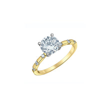 Load image into Gallery viewer, LD185 OUT OF STOCK, PLEASE ALLOW 4 WEEKS FOR DELIVERY 14KT Yellow Gold 1.66CT TW LAB CREATED Round Solitaire with Hidden Halo Ring
