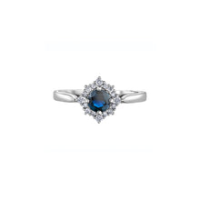 Load image into Gallery viewer, 060289 10KT White Gold Sapphire & Diamond Ring
