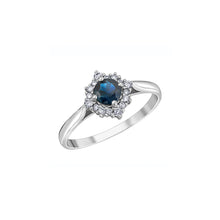 Load image into Gallery viewer, 060289 10KT White Gold Sapphire & Diamond Ring