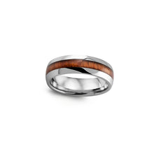 Load image into Gallery viewer, 130745 Tungsten & Koa Wood Wedding Band Size 8