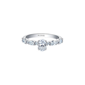 ML944W98 OUT OF STOCK, PLEASE ALLOW 3-4 WEEKS FOR DELIVERY 18KPD White Gold 1.00CT TW Oval Diamond Ring