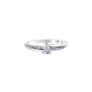 030360 10K White Gold .25CT TW Diamond Ring with Pear Diamond Center