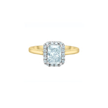 Load image into Gallery viewer, 31253YW 14KT Yellow & White Gold 1.77CT TW LAB CREATED RADIANT CUT DIAMOND Ring with Halo