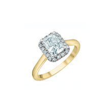 Load image into Gallery viewer, 31253YW 14KT Yellow & White Gold 1.77CT TW LAB CREATED RADIANT CUT DIAMOND Ring with Halo