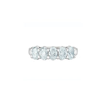 Load image into Gallery viewer, 50M41WG150 14K White Gold 1.50CT TW 5 LAB CREATED OVAL DIAMOND Ring