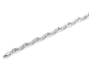 310180 Sterling Silver & 0.25CT TW Diamond 7.25" Bracelet
