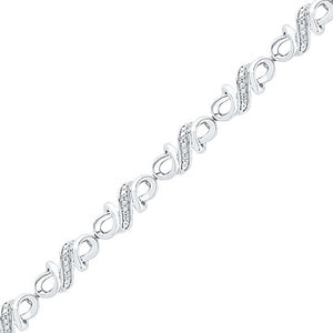 310184 Sterling Silver & 0.09CT TW Diamond 7.5" Infinity Bracelet
