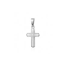 Load image into Gallery viewer, 304764 Sterling Silver Line Cross Charm