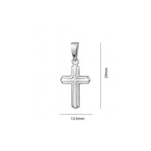 Load image into Gallery viewer, 304764 Sterling Silver Line Cross Charm