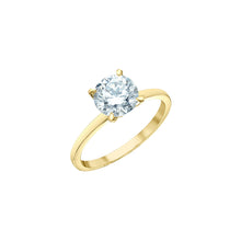 Load image into Gallery viewer, 10170/100 OUT OF STOCK PLEASE ALLOW 3-4 WEEKS FOR DELIVERY 14KT Yellow Gold 1.15CT TW LAB CREATED Round Solitaire with 13 Lab Created Hidden Halo Ring