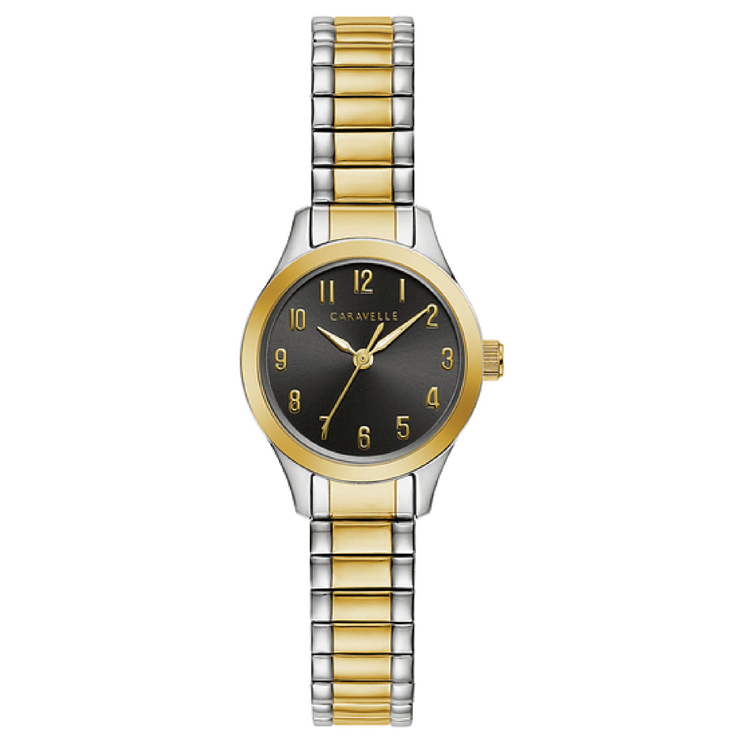 390030 Caravelle Two-tone Stainless Steel Case with a Black Dial