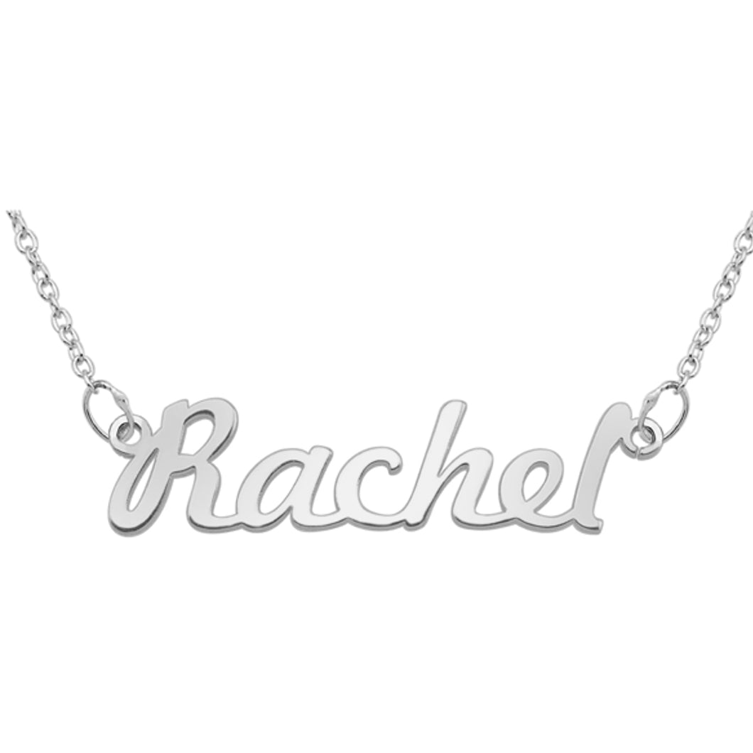 60149 Name Necklace PLEASE CALL 204-726-9100 FOR PRICING. PRICE LISTED IS FOR STERLING SILVER. PLEASE ALLOW 3 - 4 WEEKS FOR DELIVERY.