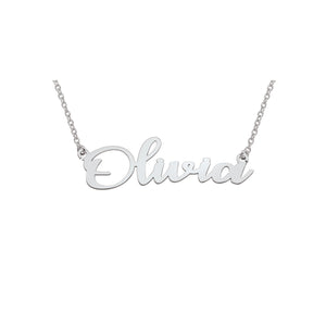 60572 Name Necklace PLEASE CALL 204-726-9100 FOR PRICING. PRICE LISTED IS FOR STERLING SILVER & SYNTHETIC STONES. PLEASE ALLOW 3 - 4 WEEKS FOR DELIVERY.