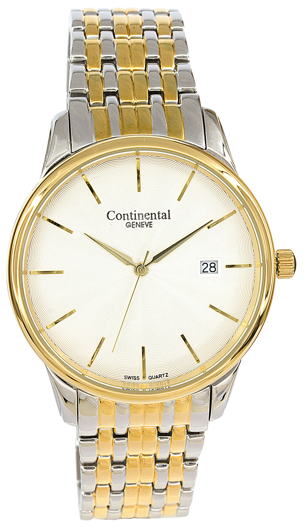 420062 Continental Geneve Two Tone Watch with Date, Textured Dial