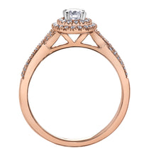 Load image into Gallery viewer, AM415R43 OUT OF STOCK PLEASE ALLOW 3-4 WEEKS FOR DELIVERY 10K Rose Gold .43CT TW Canadian Diamond Double Halo Ring