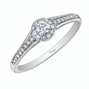 AM528W25 10KT White Gold .25CT TW Canadian Diamond Ring