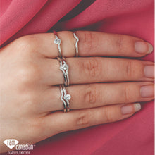Load image into Gallery viewer, 100045 10KT White Gold 0.04CT TW Diamond Chevron Ring
