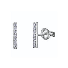 Load image into Gallery viewer, 151068 10K White Gold and .07CT TW Diamond Bar Stud Earrings
