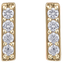 Load image into Gallery viewer, 151060  10KT Yellow Gold .07CT TW Diamond Bar Stud Earrings
