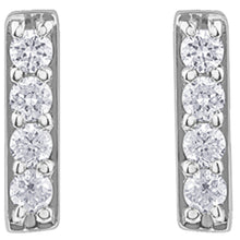 Load image into Gallery viewer, 151068 10K White Gold and .07CT TW Diamond Bar Stud Earrings
