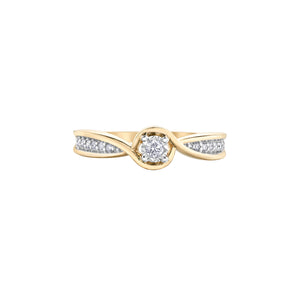 030019 10KT Yellow & White Gold .12CT TW Diamond Ring